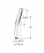 Grohe Rainshower SmartActive handdouche 3x straalsoort 9,5 l/min cool sunrise geborsteld 26574GN0 maattekening