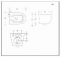 Blue Label Balder rimfree wandcloset 490mm met closetzitting softclose/quick release wit maattekening