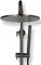Blue Label Brondby douchesysteem in hoogte verstelbaar, thermostatisch, messing hoofddouche 25cm, gun metal