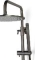 Blue Label Brondby douchesysteem in hoogte verstelbaar, thermostatisch, messing hoofddouche 25cm, gun metal