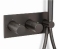 Blue Label Brondby douchesysteem horizontaal met houder incl. inbouwdeel, gun metal FK-003-H-GM