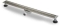Blue Label Slimline RVS douchegoot 70 cm m. flens, geborsteld RVS rooster, sifon, waterdicht membraan, m. zijuitloop SD70VSLBR