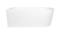 Blue Label Rasmus back-to-wall bad, hoek links acryl 170x80x58cm mat wit
