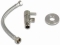 Blue Label Brondby hoekstopkraan 1/2"x3/8" compleet met 25cm aansluitslang 1/2"x3/8" geborsteld nikkel FK501BN