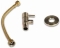 Blue Label Brondby hoekstopkraan 1/2"x3/8" compleet met 25cm aansluitslang 1/2"x3/8" geborsteld goud FK501BB