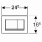 Geberit Sigma 20 bedieningspaneel DF frontbediend 24.6x16.4cm tbv inbouwreservoir 8 en 12cm mat verchr./glans verchr./mat verchr. 115883JQ1
