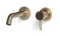 Blue Label Brondby XL wastafelkraan wand 18cm cold start incl. inbouwdeel, geborsteld goud