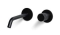 Blue Label Brondby Facet wastafelkraan wand 18cm, gekartelde greep, cold start incl. inbouwdeel, mat zwart