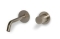 Blue Label Brondby Facet wastafelkraan wand 18cm, gekartelde greep, cold start incl. inbouwdeel, geborsteld nikkel
