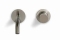 Blue Label Brondby Facet wastafelkraan wand 18cm, gekartelde greep, cold start incl. inbouwdeel, geborsteld nikkel