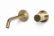 Blue Label Brondby Facet wastafelkraan wand 18cm, gekartelde greep, cold start incl. inbouwdeel, geborsteld goud