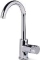 Blue Label Brondby Facet wastafelkraan C-uitloop cold start, gekartelde greep chroom FK-0329K-CP