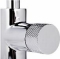 Blue Label Brondby Facet wastafelkraan C-uitloop cold start, gekartelde greep chroom FK-0329K-CP