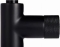 Blue Label Brondby Facet wastafelkraan C-uitloop cold start, gekartelde greep, mat zwart FK-0329K-MB
