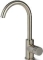 Blue Label Brondby Facet wastafelkraan C-uitloop cold start, gekartelde greep, geborsteld nikkel FK-0329K-BN