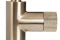 Blue Label Brondby Facet wastafelkraan C-uitloop cold start, gekartelde greep, geborsteld goud FK-0329K-BB