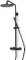 Blue Label Brondby Facet regendouche in hoogte verstelbaar, douchethermostaat, messing hoofddouche 25 cm gun metal FK-8075/SK-GM