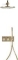 Blue Label Brondby facet douchesysteem horizontaal met houder incl. inbouwdeel, omstel, hoofddouche 250mm, geborsteld goud FK-003K-H-BB