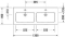 Duravit, Dubbele meubelwastafel, ME by starck, met overloop, 2x kraangat, 1300mm, doorgestoken wit