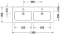 Duravit Starck Me wastafel dubbel m. 2x1 kraangat m. overloop 130x49cm wit 2336130000