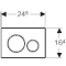 Geberit Sigma 20 bedieningspaneel DF frontbediend 24.6x16.4cm t.b.v. inbouwreservoir 8 en 12cm wit/goud/wit 115882KK1