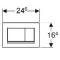Geberit Sigma 20 bedieningspaneel DF frontbediend 24.6x16.4cm tbv inbouwreservoir 8 en 12cm mat wit/glans verchr./mat wit 115883JT1