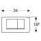 Geberit Twinline 30 bedieningspaneel DF frontbediend 34x18.5cm t.b.v. inbouwreservoir 8 en 12cm wit/glans verchr./wit 115899KJ1